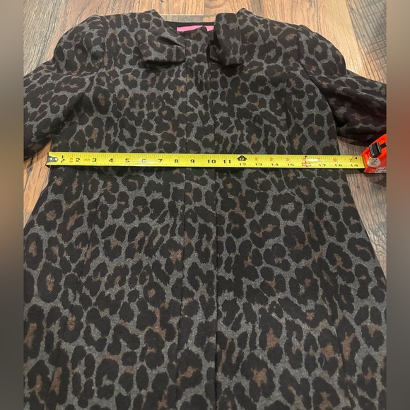 Betsey Johnson Women Collarless Leopard Print Wool Blend Coat -Size Medium - Picture 11 of 14